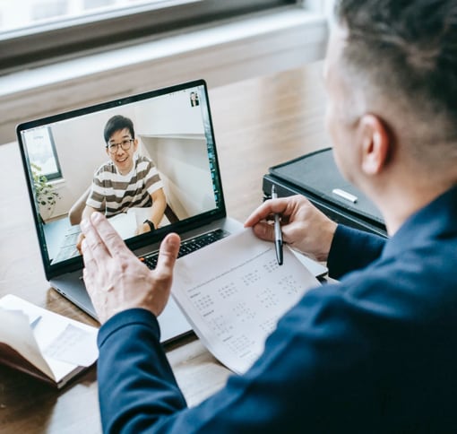 Image of a man in a video meeting